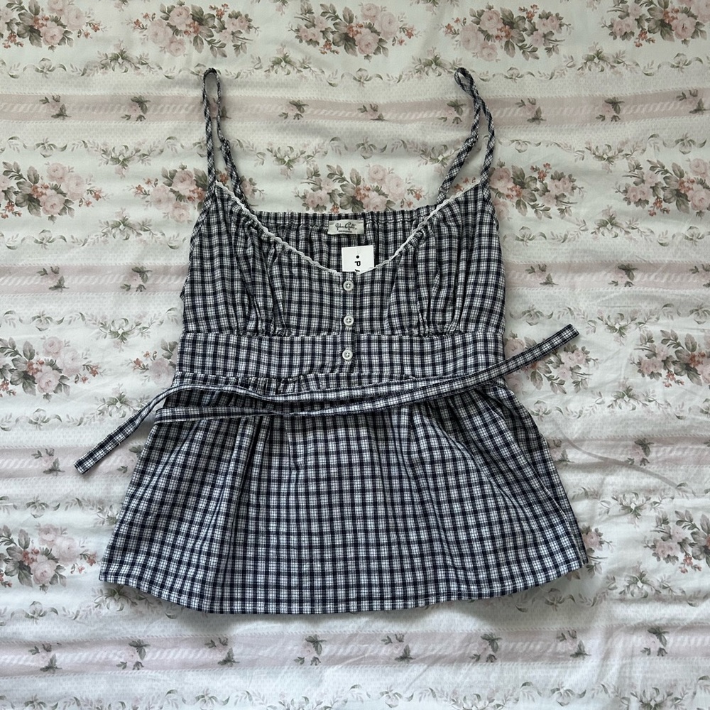 Brandy Melville Plaid Tiffany Tank Top